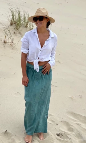 Linnen rok army groen